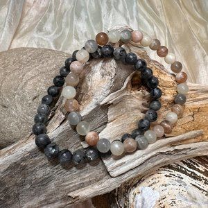 Moonstone Genuine Gemstone Stretch Bracelets